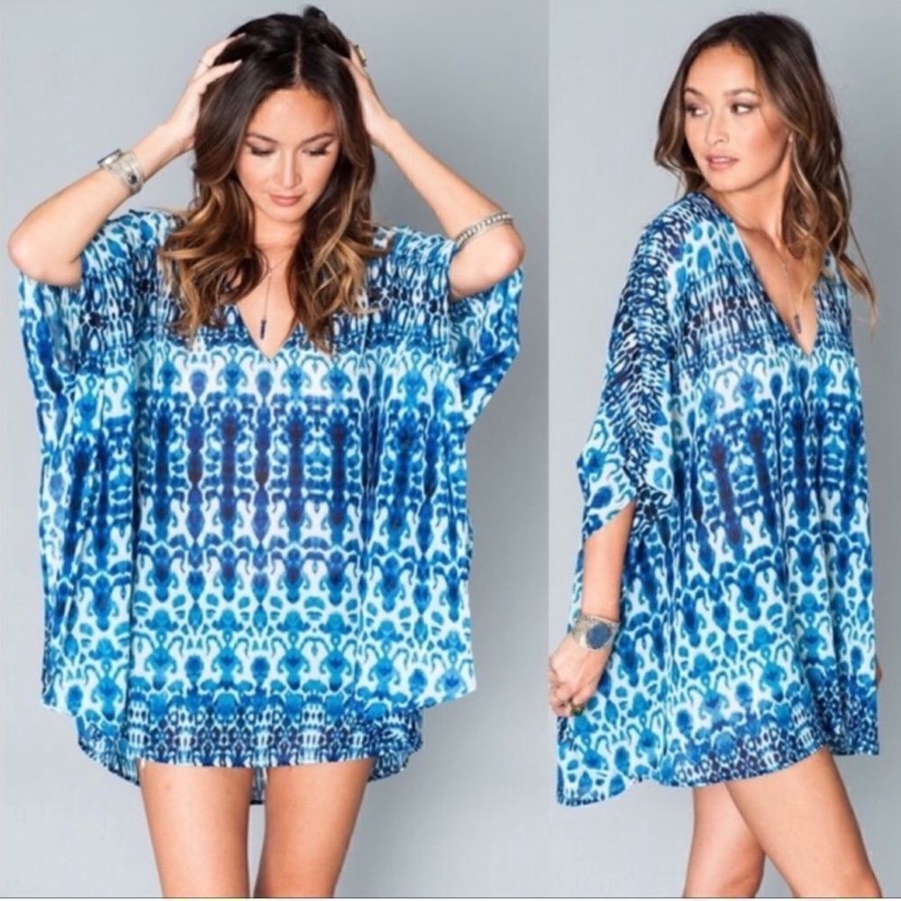 Show Me Your MuMu PETA Sheer Blue Tunic Coverup Top XS